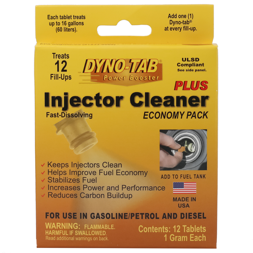 Dyno-tab® Plus Injector Cleaner Economy Pack 45447 | For Gasoline & Diesel | 12 Tablets Crad 1 Tablet Treats 60 Liters