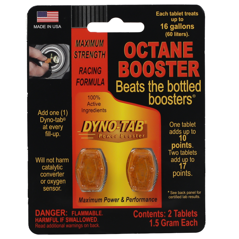 Dyno-tab® HP Octane Booster ONE – 45432 - for Gasoline Engines ONLY | 2-Tablets Card | 1 Tablet Treats 60 Liters