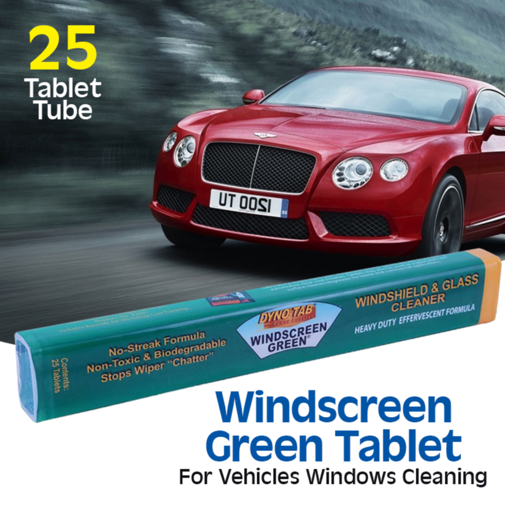 Dyno-tab® Windshield Cleaner 82625 | Tube Contains 25 tablets, Each tablet makes 1 gallon (3.79 liters)