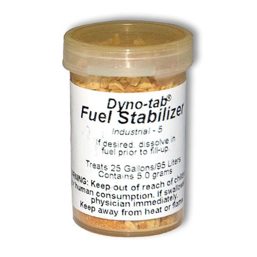 Dyno-tab® Fuel Stabilizer 5-gram Vial 64005 - Fleet & Industrial - For gasoline & diesel
Treats 95 Liters